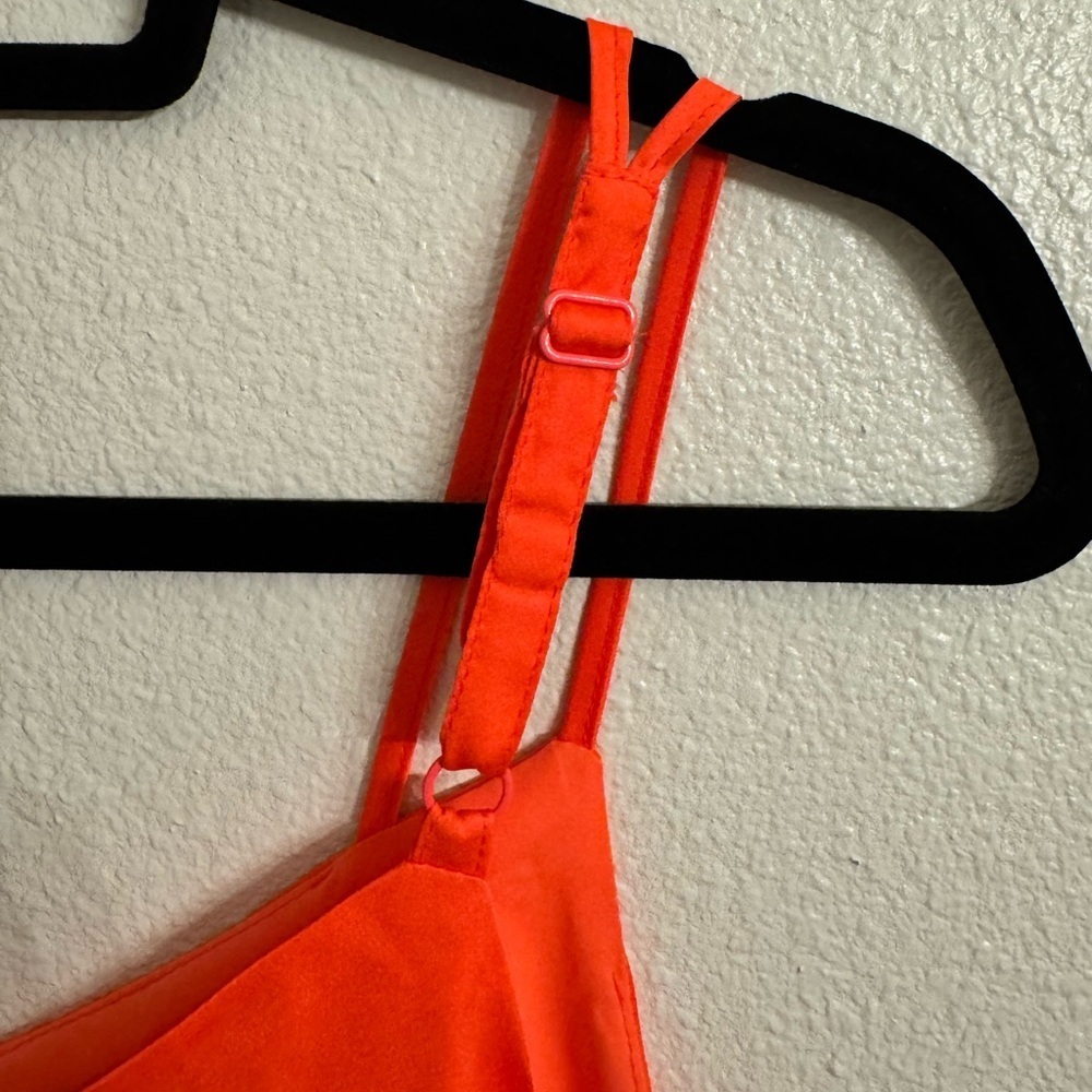 Skies Are Blue Bright Orange/Coral V-neck Camisole - Picture 3 of 8